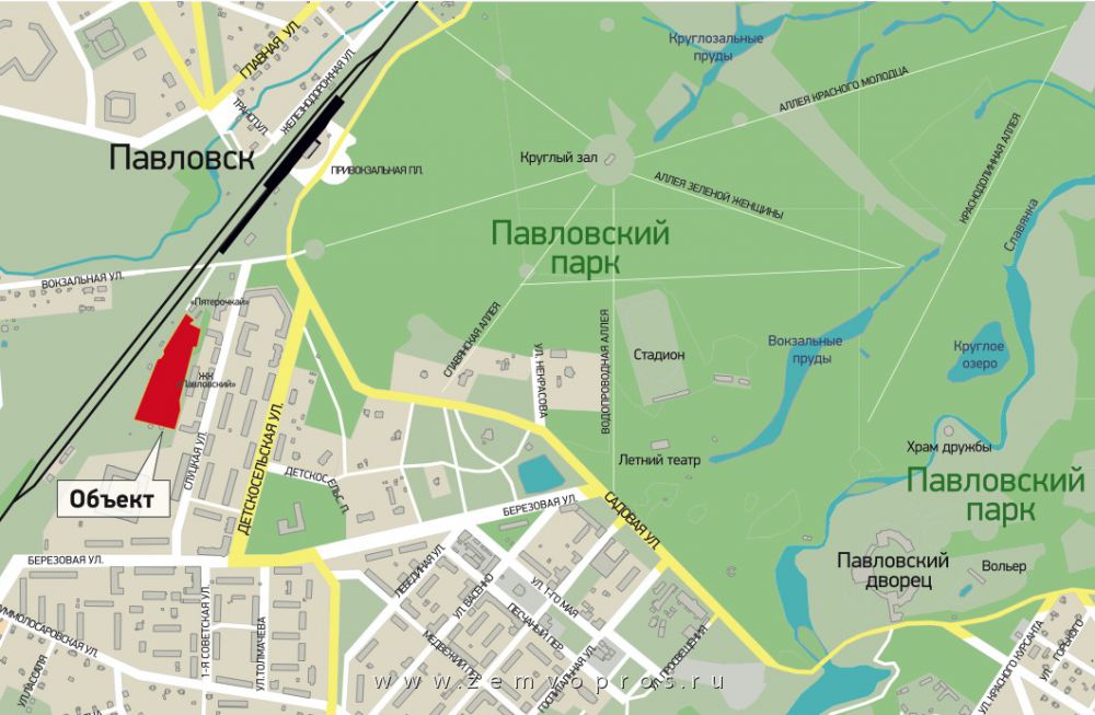 Карта павловска ленинградской области с улицами и домами
